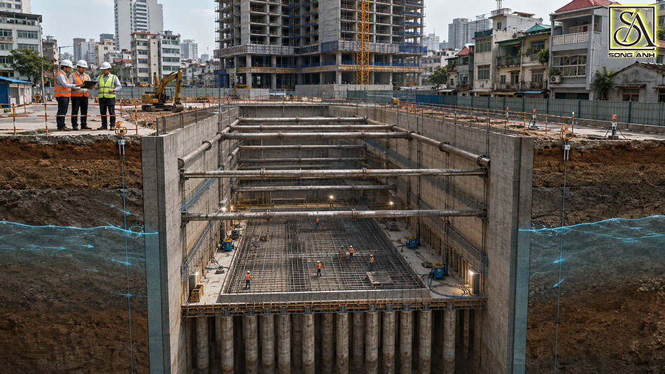 Ảnh hưởng của nước ngầm đến kết cấu tầng hầm và hố đào